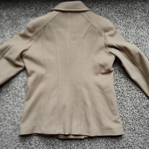 Croft & Barrow Women's Tan Pea Coat Jacket Double Breasted Classic wool blend - Picture 7 of 7